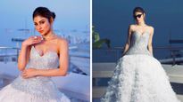 Mouni Roy Gives Princess Vibes In Shimmery Feathered gown At Cannes 2023 Red Carpet, Pics!