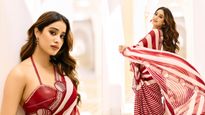 Janhvi Kapoor Aces Method Dressing In Cricket Themed Saree For Mr And Mrs Mahi Promotions, Pics!