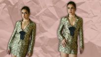 Sanya Malhotra Stuns in ₹60K Anita Dongre Benarasi Jacket Set for Toaster Promotions