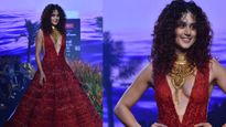 Lakme Fashion Week 2023 Taapsee Pannu Walk On Ramp In Red Gown Looks Stunning Pics Goes Viral