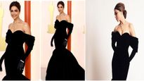 Oscars 2023 Bollywood Star Deepika Padukone Looks Beautiful In Black Gown Pictures Viral