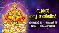 സൂര്യന്റെ സംക്രമണം; ഡിസംബര്‍ 16 മുതല്‍ - ജനുവരി 14 വരെ 12 രാശിക്കും ജീവിതത്തില്‍ മാറ്റം