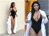 Kim Kardashian Caught A Bathing Suit The First Time Since Saints Birth