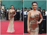Amy Jackson Wears Sonaakshi Raaj Gown Robot 2 0 Launch