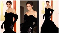 Oscars 2023 Deepika Padukone Wore An Off Shoulder Black Velvet Gown At The 95th Academy Awards