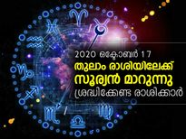 സൂര്യന്റെ തുലാം രാശി സംക്രമണം: നേട്ടം ഇവര്‍ക്ക്‌