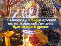 12 രാശിക്കും ഭാഗ്യാനുഭവങ്ങള്‍ നല്‍കി അനുഗ്രഹിക്കാന്‍ ഭഗവാനെ ആരാധിക്കേണ്ടത്