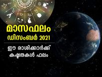 മാസഫലം: ഡിസംബറില്‍ ഈ രാശിക്കാര്‍ക്ക് വലിയ കുഴപ്പങ്ങളും നഷ്ടങ്ങളും