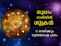 Shukra Gochar 2022 : ശുക്രന്‍ തുലാം രാശിയില്‍; 12 രാശിക്കും ഗുണദോഷഫലങ്ങള്‍