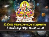 Surya Gochar: 2022ലെ അവസാന സൂര്യ സംക്രമണം; 12 രാശിക്കാരുടെയും ജീവിതത്തില്‍ മാറ്റങ്ങള്‍ ഇപ്രകാരം