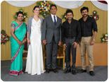 திருமண வரவேற்பு ஒன்றிற்கு வந்த சூர்யா, கார்த்தி, ஆர்யா! 
