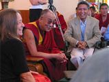 The Dalailama's Sermon In Dharamsala At A Spiritual Retreat