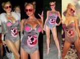 Halloween: Paris Hilton Dresses As Miley Cyrus