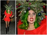 Lady Gaga In Christmas Tree Hat