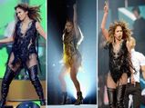 Jennifer Lopez In 2 Falguni & Shane Peacock Bodysuits