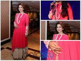 Juhi Chawla In Hot Pink Manish Malhotra Anarkali