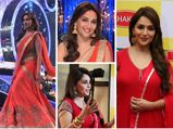 Madhuri Dixit In Red Suit Or Red Saree?