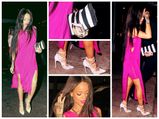 Rihanna Goes Pink In Revealing Fuchsia Dress