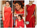 Red Hot Kajal Aggarwal In Netted Saree