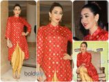 Karisma Kapoor Looks Red Hot In Swati Vijaivargie