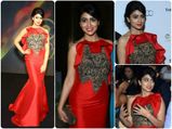 Shriya Saran & Mugdha Godse In Similar Gowns
