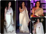 Hema Malini Dazzles In Red & White Saree