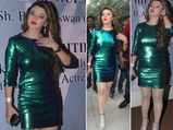 Rakhi Sawant Looks Like a Glitter Ball in Short Dress