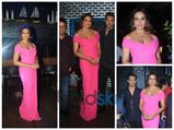 Bipasha Basu Looks Hot In Pink Plunging Gown