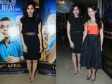 Sophie Choudry: Beauty In Black In Sandro Dress