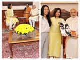Frieda Pinto & Narendra Modi In Matching Colours