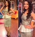 Gauahar Khan Glitters In Metallic Peplum Dress At Comedy Nights With Kapil