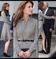 Kate Middleton Dons Bangs In Houndstooth Ralph Lauren Shirt Dress