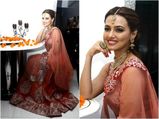 Sana Khan Celebrating Diwali In Beautiful Peach Lehenga