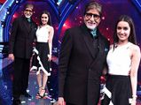 Mr. Amitabh Bachchan And Shraddha Kapoor On The Sets Of Aaj Ki Raat Hai Zindagi