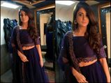 Newbie Parul Yadav Wearing Blue Lehenga By Tanya Patni