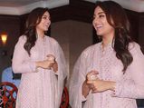 Sonakshi Sinha In A Radiant Pink Suit For Dad's Big Day
