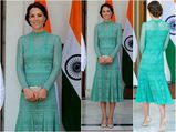 Kate Middleton In This Sea Green Lace Dress Is Ridiculously Charming! #KateInIndiaDay3