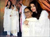 Aiswarya Rai In Anjul Bhandari White Suit For Paying Homage To Sarabjit's Family