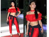 Jacqueline Fernandez Shows You How To Do All Red With A Dash Of Black
