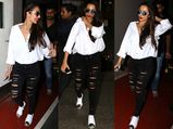 Malaika Arora Khan Looks Super Stylish In Basics While Travelling