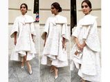Sonam Kapoor Spotted In All Whites At Paris Couture Week