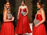 Ileana D'Cruz Steals Hearts In A Radiant Red Dress & Diamond Jewellery #AIFWSS17