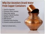 Why Drink Water From Copper Containers?