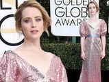 Claire Foy Wearing Erdem At Golden Globe Awards 2017!