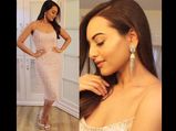 Sonakshi Flaunts Tasseled Party Dress @ Noor Promotions