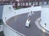 Video Of Guy Surfing A Fridge Through Parking Is The Best Thing To Watch!