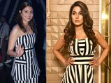 Hina Khan And Anushka Sharma's Black And White Striped Outfits Bear An Uncanny Resemblance