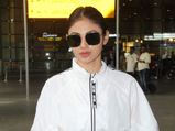 Mouni Roy's Airport Look Is About Striped Pyjamas And Breezy Top