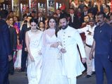 Karisma, Kareena, And Saif Spill Ivory Charm With Their Ensembles At Isha Ambani’s Wedding