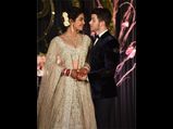 Of Intricate Motifs & Velvet, Priyanka & Nick Make An Adorable Couple At Their Delhi Reception